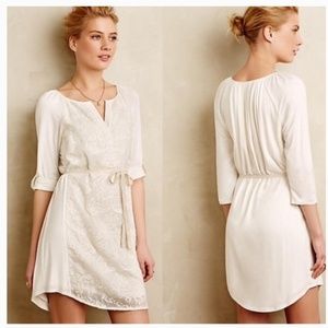 Anthropologie Tiny Paperwhites Embroidered Dress